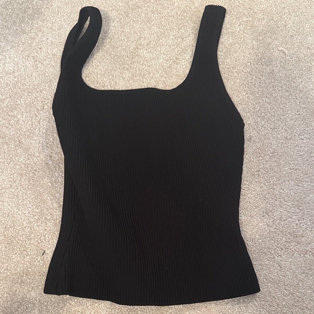 Babaton black sculpt knit tank
